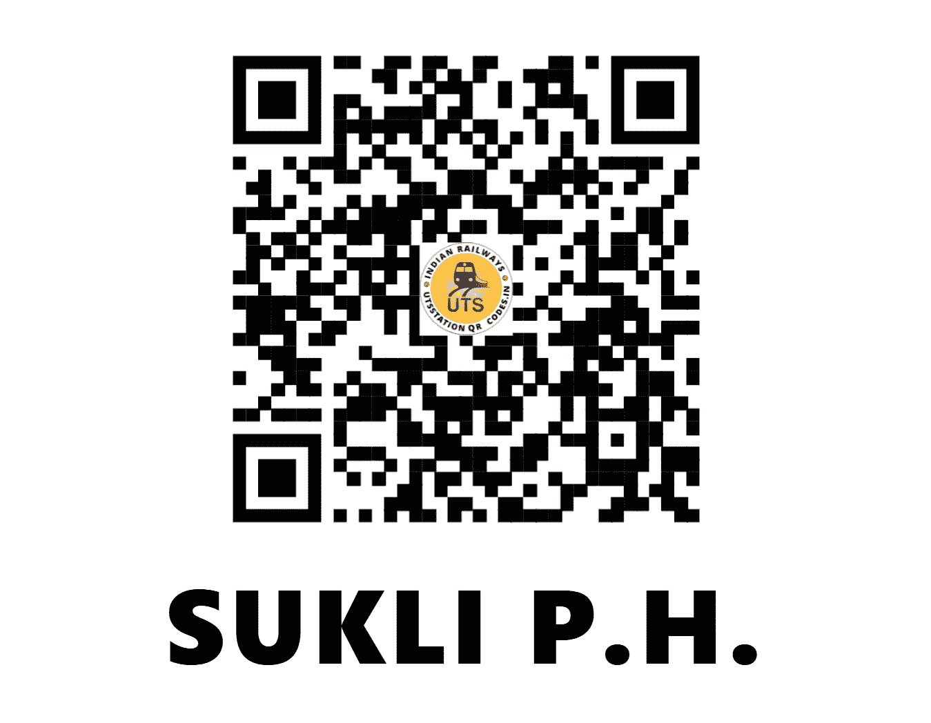 UTS QR Code for SUKLI P.H. - SKLI (SB - MADHYA PRADESH)
